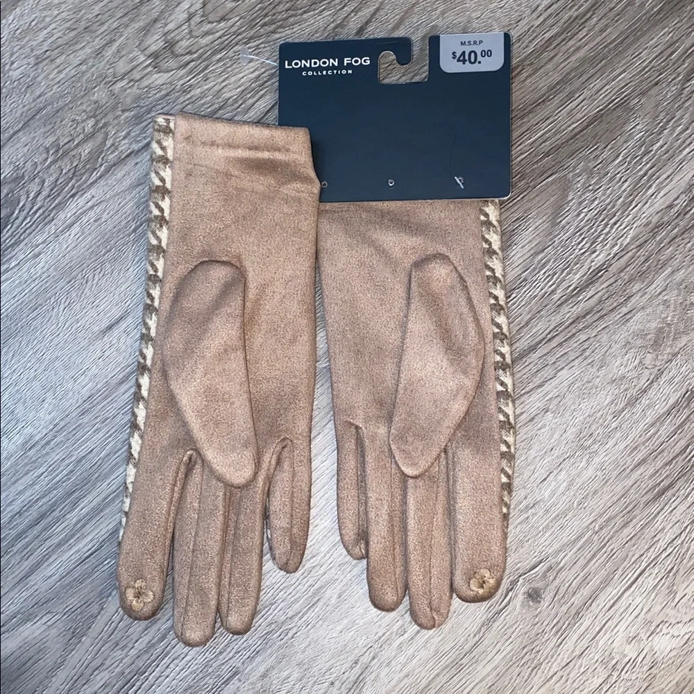 London Fog Houndstooth Gloves